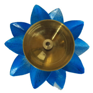 Brass Lotus Diya Skyblue Small